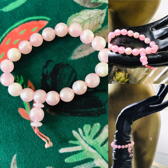 NWOT Adjustable Pastel PINK BEADED BRACELET O/S - Picture 4 of 5